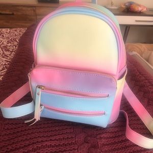 Multi colored rainbow backpack